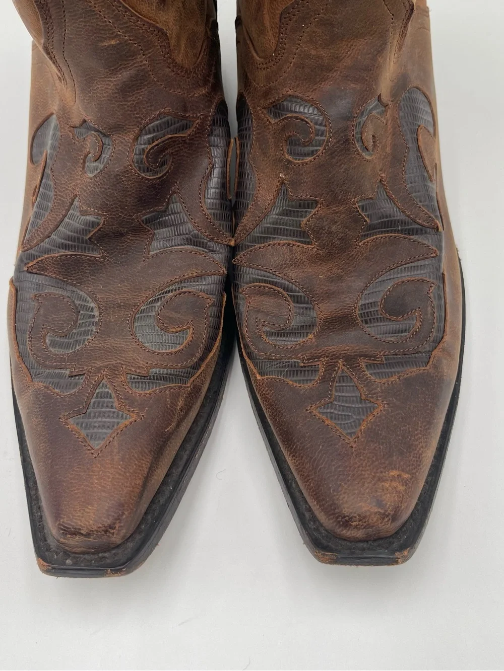 JB Dillon Mens Genuine Brown Goat Leather Western Boots Size 10D JBM2213 - Picture 6 of 14